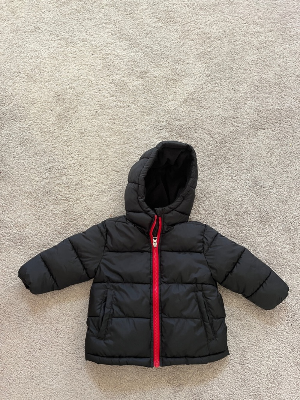 wonder nation Black Jacket with Red Zipper Accent